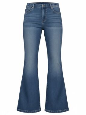 BCBGeneration High Rise Curvy Flare Stone Wash Blue Jeans size 11  30” inseam